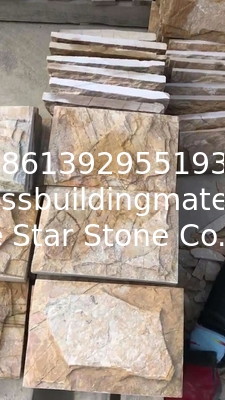 New Yellow Slate Mushroom Stones,Pillar/Column Wall Stone,Exterior Stone Cladding,Landscaping Stone