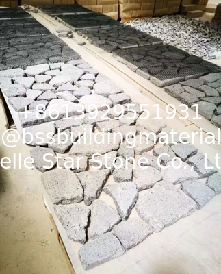 Black Lava Meshed Flagstone,Lava Wall Stone Cladding,Black Basalt Patio Stones,Flagstone Wall Decor