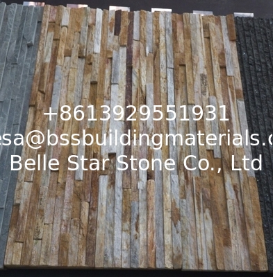 New Oyster Split Face Slate Stone Cladding,Yellow Quartzite Mini Stacked Stone,Natural Culture Stone