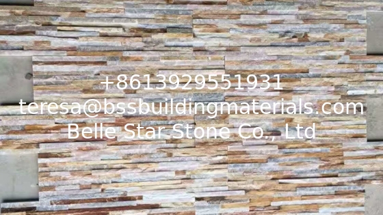 New Oyster Split Face Slate Stone Cladding,Yellow Quartzite Mini Stacked Stone,Natural Culture Stone