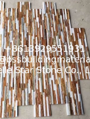 New Oyster Split Face Slate Stone Cladding,Yellow Quartzite Mini Stacked Stone,Cream Culture Stone
