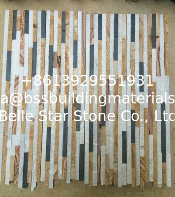 Quartzite Slate Sandstone Waterfall Shape Ledgestone,Mini Stacked Stone,Multicolor Thin Stone Veneer