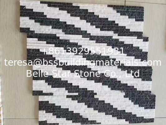 White Black Quartzite Mini Stacked Stone,Quartzite Waterfall Shape Ledgestone,Stone Cladding,Stone Panels