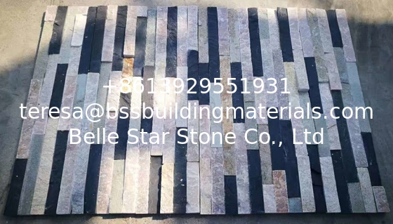 Slate Quartzite Culture Stone,Multicolor Stone Cladding,Natural Thin Stone Veneer,Ledgestone,Stone Panels