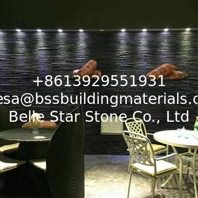 Black Diamond Quartzite Waterfall Shape Ledgestone,Retaining Wall Panel,Quartzite Culture Stone,Mini Stacked Stone