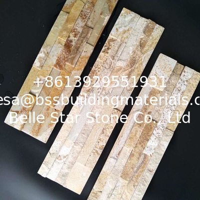 New Yellow Slate Stacked Stone,Yellow Stone Cladding,Slate Culture Stone,Thin Stone Veneer,Ledgestone
