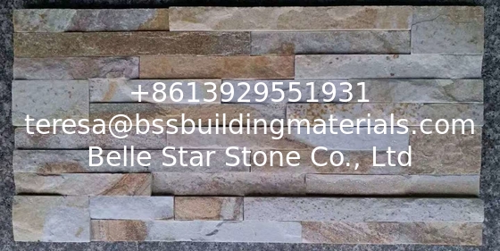 New Yellow Slate Stacked Stone,Yellow Stone Cladding,Slate Culture Stone,Thin Stone Veneer,Ledgestone