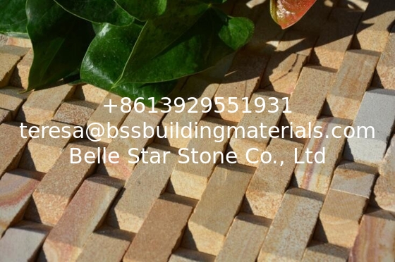 Yellow Wooden Sandstone 3D Culture Stone,Outdoor Stone Cladding,Yellow Culture Stone,Sandstone Ledger Panels