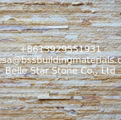 Yellow Sandstone Mini Culture Stone,Sandstone Waterfall Shape Ledgestone,Yellow Thin Stone Veneer