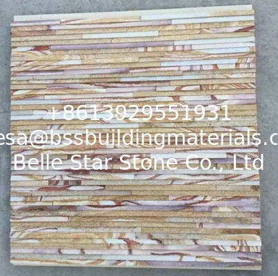 Yellow Sandstone Mini Culture Stone,Sandstone Waterfall Shape Ledgestone,Yellow Thin Stone Veneer