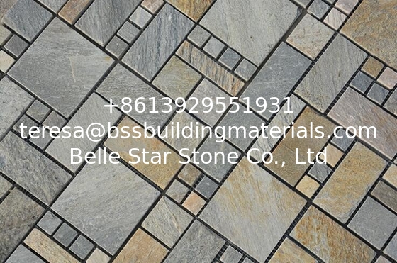 Oyster Quartzite Mosaic,Natural Stone Mosaic Pattern,Quartzite Mosaic Wall Tiles,Interior Stone Mosaic