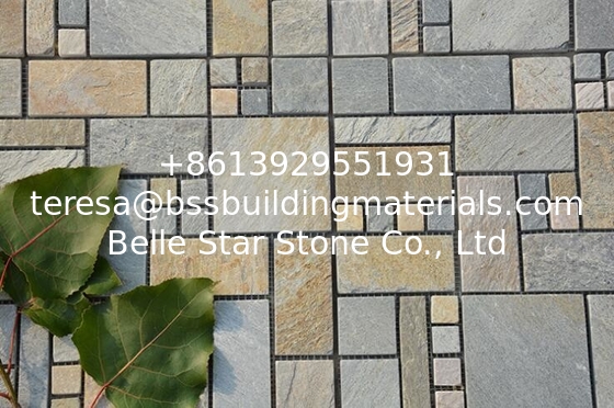Oyster Quartzite Mosaic,Natural Stone Mosaic Pattern,Quartzite Mosaic Wall Tiles,Interior Stone Mosaic