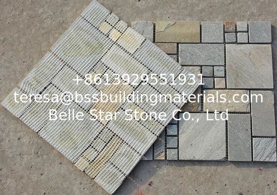 Oyster Quartzite Mosaic,Natural Stone Mosaic Pattern,Quartzite Mosaic Wall Tiles,Interior Stone Mosaic