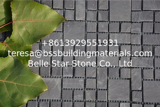 Black Slate Mosaic,Natural Stone Mosaic Pattern,Slate Mosaic Wall Tiles,Interior Stone Mosaic