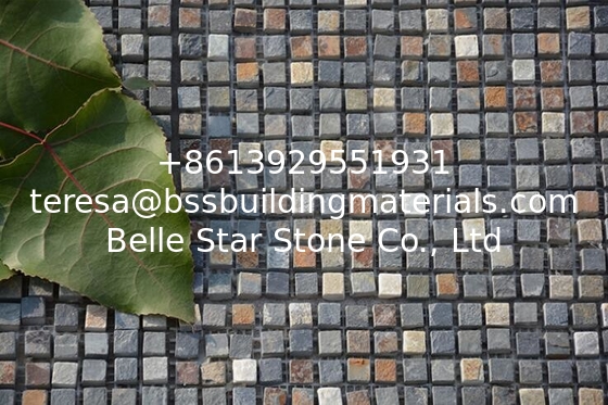 Multicolor Slate Mosaic,Natural Stone Mosaic Pattern,Rusty Slate Mosaic Wall Tiles,Interior Stone Mosaic