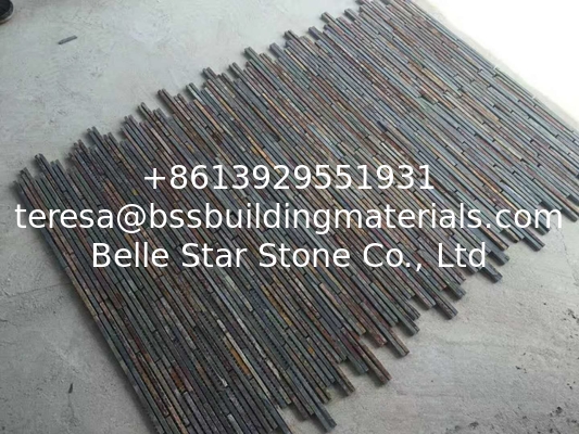 Rusty Slate Mosaic,Natural Stone Mosaic Pattern,Multicolor Slate Mosaic Wall Tiles,Interior Stone Mosaic