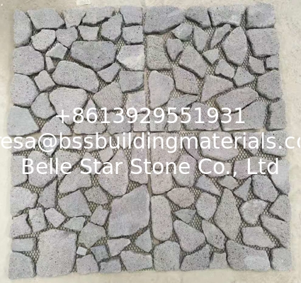 Black Lava Stone Mosaic,Natural Stone Mosaic Pattern,Basalt Mosaic Wall Tiles,Interior Stone Mosaic