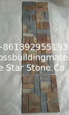 Multicolor Slate Mosaic,Natural Stone Mosaic Pattern,Rust Slate Mosaic Wall Tiles,Interior Stone Mosaic