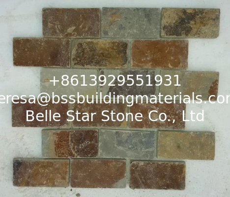 Multicolor Slate Mosaic,Natural Stone Mosaic Pattern,Rust Slate Mosaic Wall Tiles,Interior Stone Mosaic