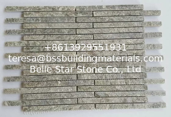 Green Quartzite Mosaic,Natural Stone Mosaic Pattern,Green Quartzite Mosaic Wall Tiles,Interior Stone Mosaic
