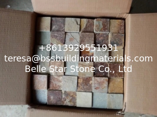 Multicolor Slate Mosaic,Natural Stone Mosaic Pattern,Rusty Slate Mosaic Wall Tiles,Interior Stone Mosaic