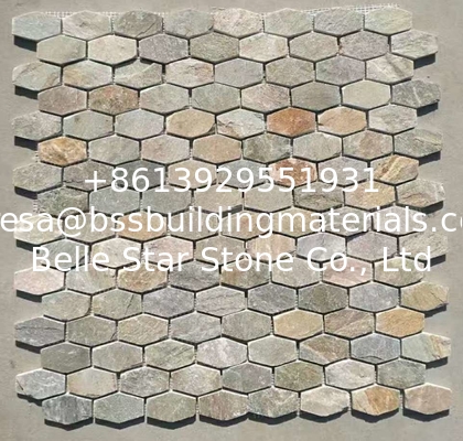 Oyster Quartzite Mosaic,Natural Stone Mosaic Pattern,Mosaic Wall Tiles,Interior Stone Mosaic