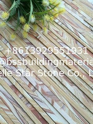 Yellow Wooden Sandstone Mini Culture Stone,Sandstone Waterfall Shape Ledgestone,Yellow Thin Stone Veneer