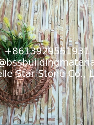 Yellow Wooden Sandstone Mini Culture Stone,Sandstone Waterfall Shape Ledgestone,Yellow Thin Stone Veneer