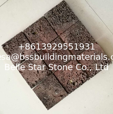 Red Lava Stone Mosaic,Natural Stone Mosaic Pattern,Basalt Mosaic Wall Tiles,Interior Stone Mosaic