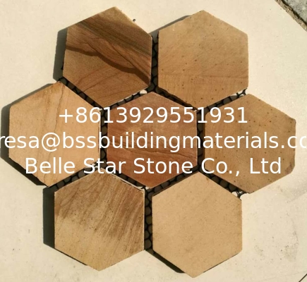 Red Sandstone Hexagon Flagstone,Sandstone Flagston Patio Stones/Wall Cladding Natural Slate Flagstone Pavers/Walkway