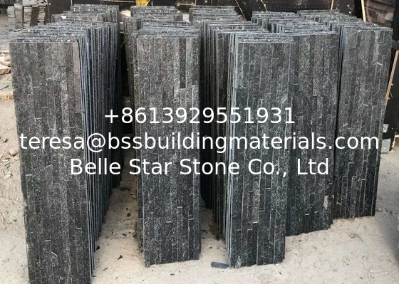 Black Quartzite Mini Stacked Stone,Black Quartzite Waterfall Shape Ledgestone,Black Quartzite Stone Cladding
