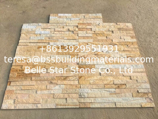 Yellow Wooden Sandstone Culture Stone,Sandstone Ledger Panels,Yellow Stone Cladding,Sandstone Veneer