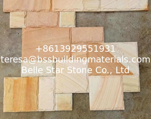 Yellow Sandstone Mushroom Stone,Pillar/Column Wall Stonek, Sandstone Mushroom Wall Cladding,Landscaping Stone