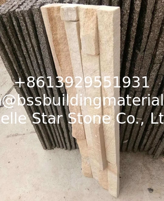 Yellow Wooden Sandstone Culture Stone,Yellow Stacked Stone,Sandstone Wall Cladding,Natural Stone Panels