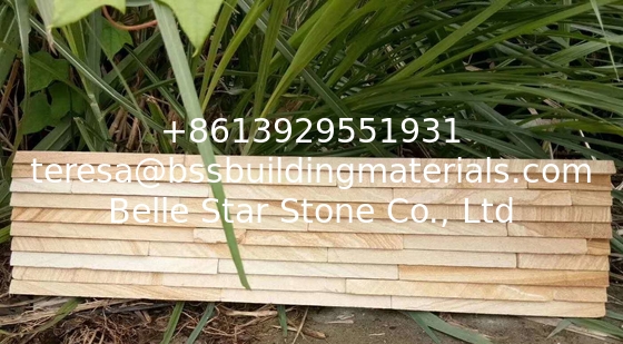 Yellow Sandstone Mini Stacked Stone,Sandstone Waterfall Shape Ledgestone,Yellow Stone Cladding