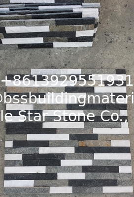 White/Black/Green Mixed Colors Quartzite Stone Cladding,Thin Stone Veneer,Stacked Stone,Culture Stone,Ledgestone