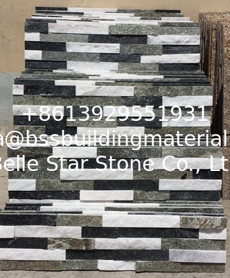 White/Black/Green Mixed Colors Quartzite Stone Cladding,Thin Stone Veneer,Stacked Stone,Culture Stone,Ledgestone