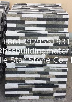 White/Black/Green Mixed Colors Quartzite Stone Cladding,Thin Stone Veneer,Stacked Stone,Culture Stone,Ledgestone