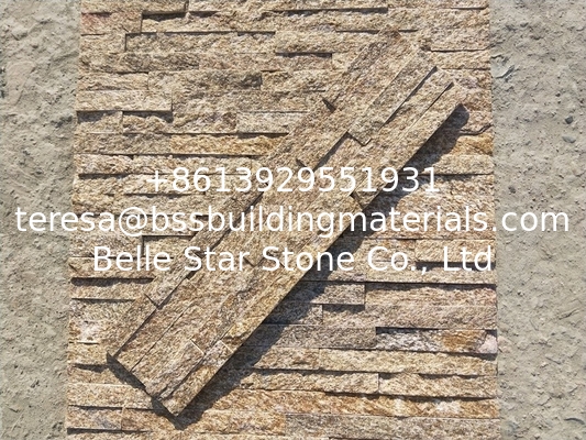 Tiger Skin Yellow Granite Ledgestone,Yellow Stone Veneer,Granite Culture Stone,Natural Stacked Stone,Wall Stone Cladding