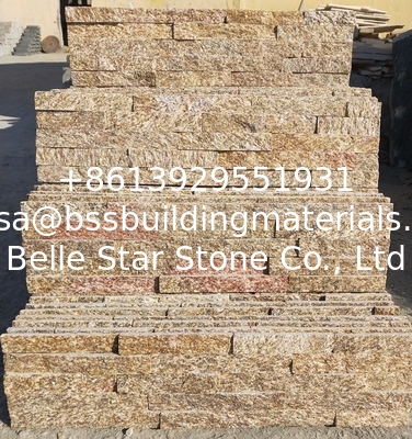 Tiger Skin Yellow Granite Ledgestone,Yellow Stone Veneer,Granite Culture Stone,Natural Stacked Stone,Wall Stone Cladding