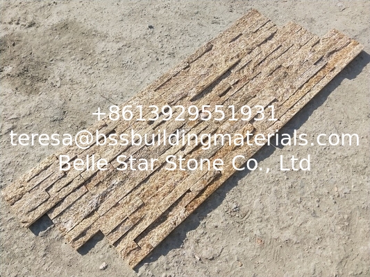 Tiger Skin Yellow Granite Ledgestone,Yellow Stone Veneer,Granite Culture Stone,Natural Stacked Stone,Wall Stone Cladding