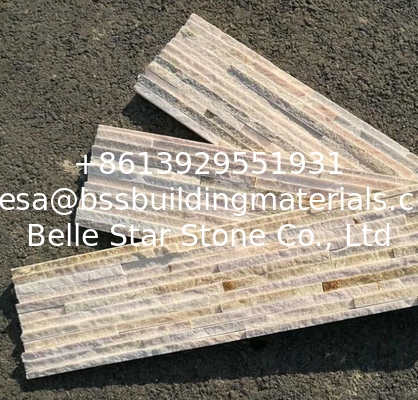 Oyster Quartzite Mini Stacked Stone,White Gold Quartzite Waterfall Shape Ledgestone,Slim Stone Veneer,Culture Stone