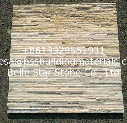 Oyster Quartzite Mini Stacked Stone,White Gold Quartzite Waterfall Shape Ledgestone,Slim Stone Veneer,Culture Stone