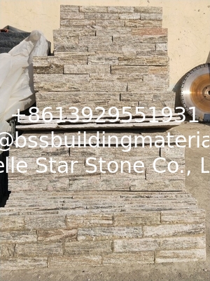 White Wood Granite Culture Stone,Natural Thin Stone Veneer,Fireplace Stacked Stone Wall Panel