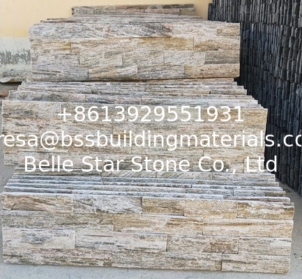 White Wood Granite Culture Stone,Natural Thin Stone Veneer,Fireplace Stacked Stone Wall Panel