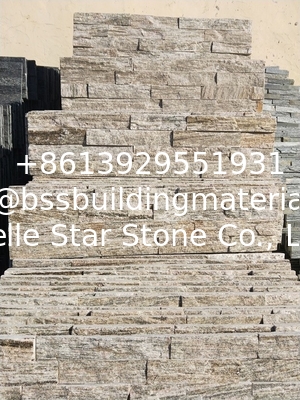 White Wood Granite Culture Stone,Natural Thin Stone Veneer,Fireplace Stacked Stone Wall Panel