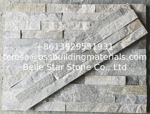 Grey Quartzite Stacked Stone,Outdoor Culture Stone Panel,Indoor Thin Stone Veneer,Real Ledgestone