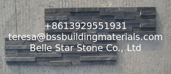 Black Slate 3D Z Clad Ledge Stone Veneer 15x35cm Culture Stacked Stone Cladding Stone Pane