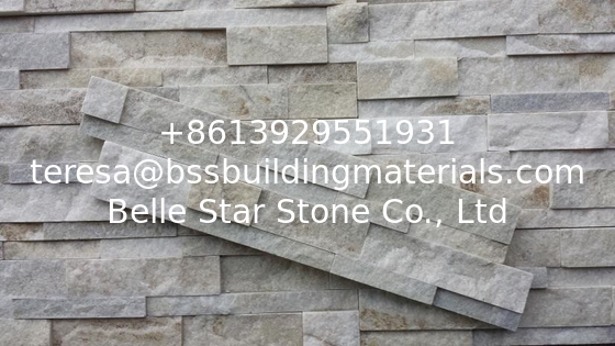Ivory White Quartzite Stacked Stone,Cream White Culture Stone,Milk White Quartzite Stone Cladding,White LedgeStone Venee