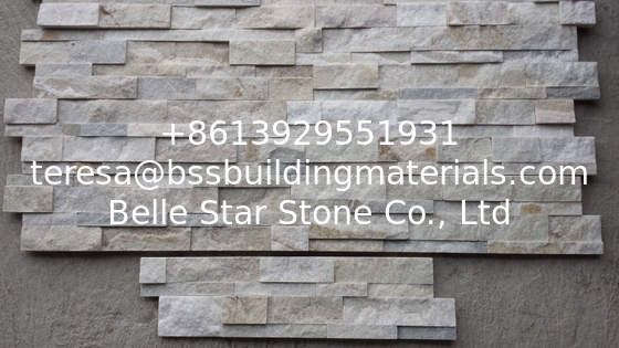 Ivory White Quartzite Stacked Stone,Cream White Culture Stone,Milk White Quartzite Stone Cladding,White LedgeStone Venee